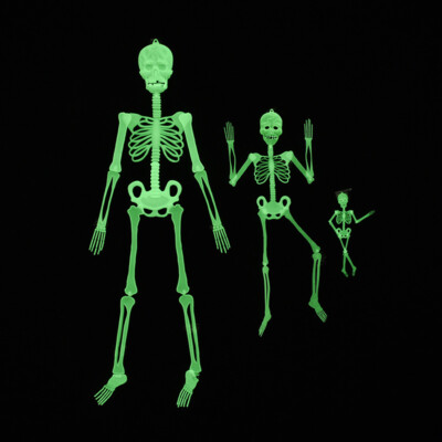 Halloween Glow Skeleton Poseable Human Party Prop Haunted House Hanging Decor