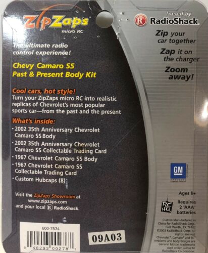 ZIP ZAPS 60-7534 Chevy Camaro SS Past & Present Body Kit Radio Shack NEW SEALED - Picture 2 of 2
