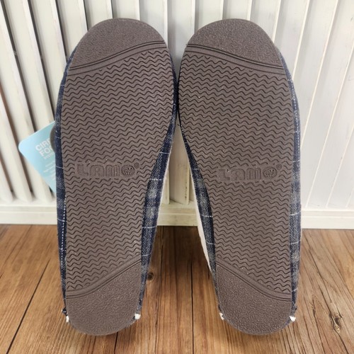Lamo Sheepskin Jingle Moc EW1899 Womens Size 6 Navy Blue Plaid Moccasin Slippers - Picture 8 of 10