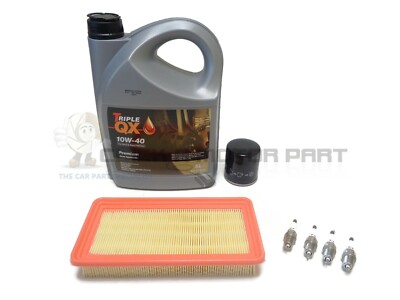 Oil & Air Filter 4 Spark Plugs & 5L Oil Service Kit For Hyundai Getz 1.3 02-10