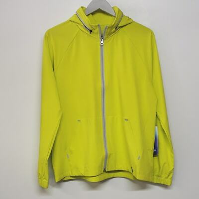 Outerknown Active Windbreaker Neon Green Agility Packable Hood Jacket Women's S