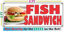 Full Color FISH SANDWICH BANNER Sign NEW Larger Size Best Quality for the  
