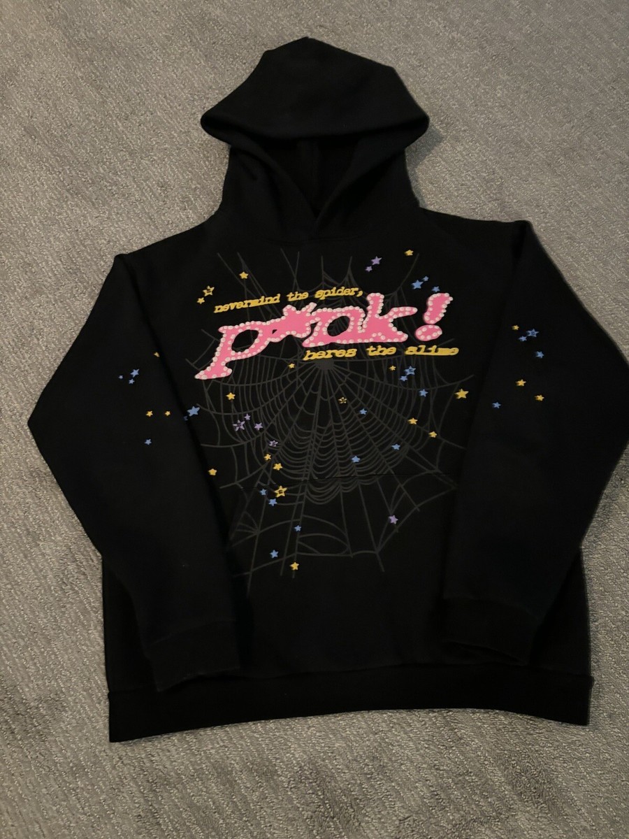 NEW Spider Worldwide × Young Thug Sp5der Black Hoodie Sz M