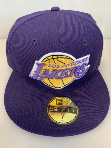 New Era Los Angeles Lakers Team Color 59Fifty Fitted Cap Hat Purple Men's Sz 7