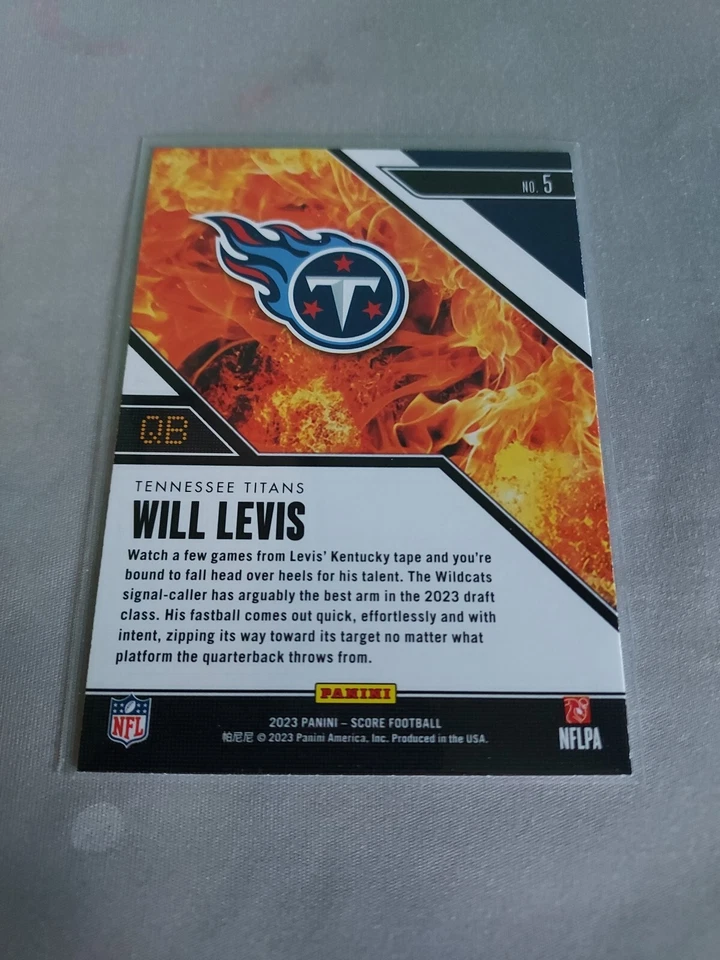 "HOT" 2023 SCORE FOOTBALL HOT ROOKIE INSERT WILL LEVIS ROOKIE TENNESSEE TITANS - Image 2 of 2