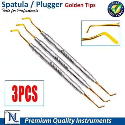 Spatula & Plugger Titanium Colorful Tips Dental Composite Filling 3Pcs Set 