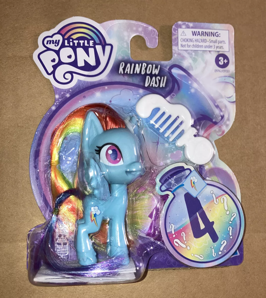 My Little Pony Rainbow Dash Potion Pony Figure -- 3-Inch Blue Pony Toy with  Brushable Hair, Comb, and Accessories - My Little Pony