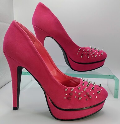 Couture Damen Stilletto Plateauschuhe mit Absatz in Fuschia Größe UK 5