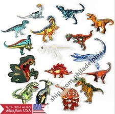 Dinosaur Badges Embroidered Iron on Patch Animal Emblems Child DIY Repair Logos"