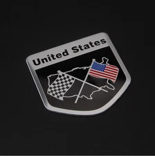 3D ALUMINUM American Flag Emblem Sticker Decal For Car, Auto, & Truck 2"x2" USA