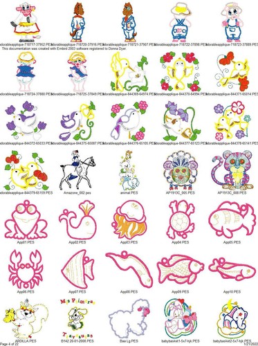 742 ANIMAL APPLIQUES Embroidery Machine Designs Patterns PES JEF HUS DST EXP USB - Picture 3 of 11