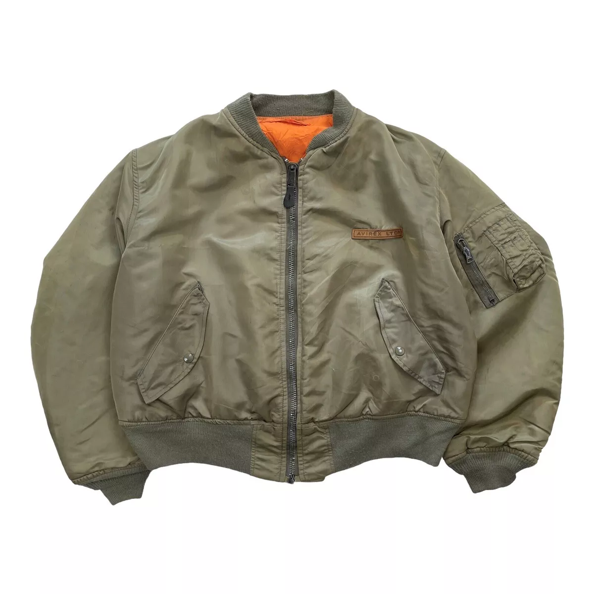 Avirex USA Made MA 1 Flight Reversible VF 117 Bomber Jacket USAF Large L Pilot