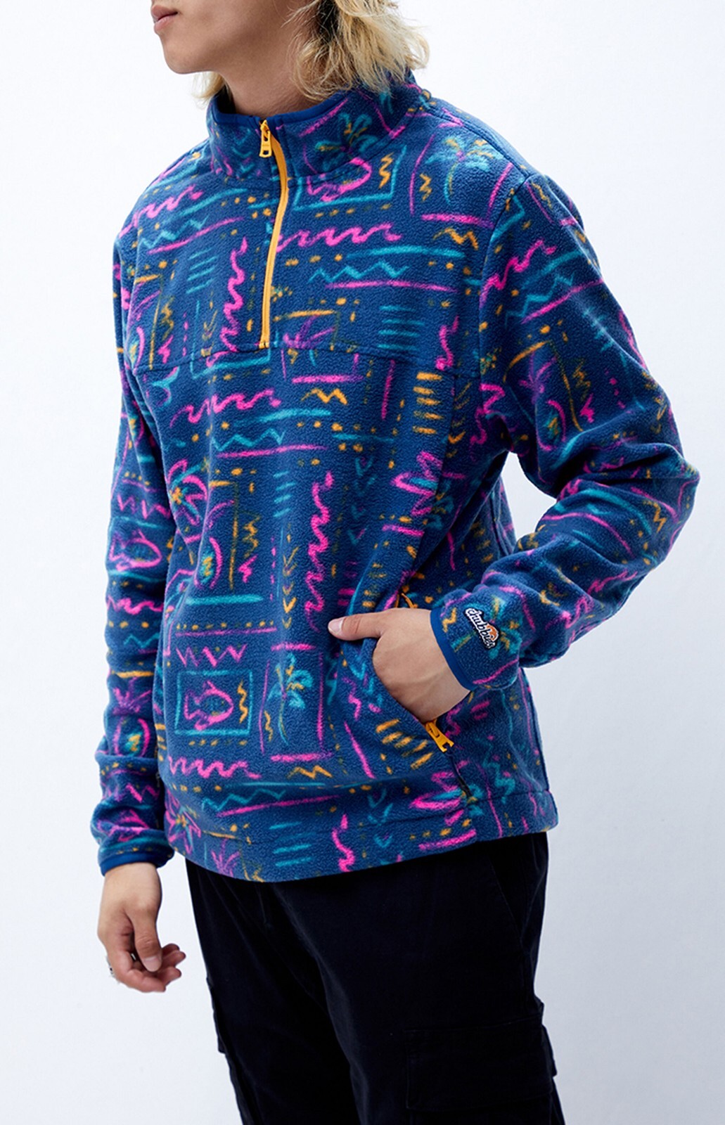 Chubbies Men's Recycled Chilly Vibe Sweatshirt 1/4 Zip Fleece Size Large 