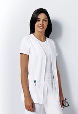 White Cherokee Scrubs Fashion Whites Button Front Vest 1602 WHT