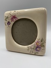 Vintage Porcelain Picture Frame Square Mini Ceramic Floral Victorian Style 80s