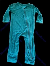 Kyte Baby EUC Hunter Green Dual Zip Bamboo Coverall-3-6Mos