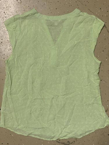 Vtg Candies Teen Large Green Tank Top Cute Semi Sheer Layering Boho Style Basic - Picture 6 of 8