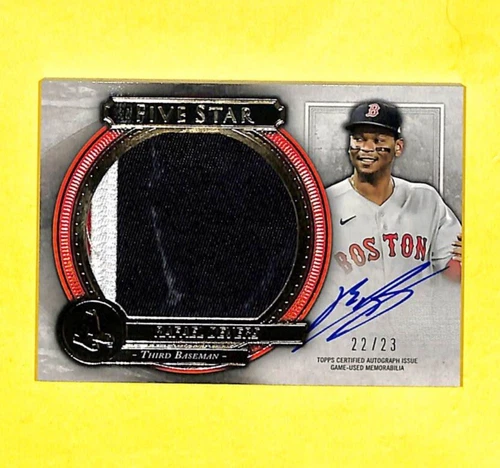 2021 Topps Five Star Rafael Devers 22/23 Auto Jumbo Game Used Patch Card Red Sox
