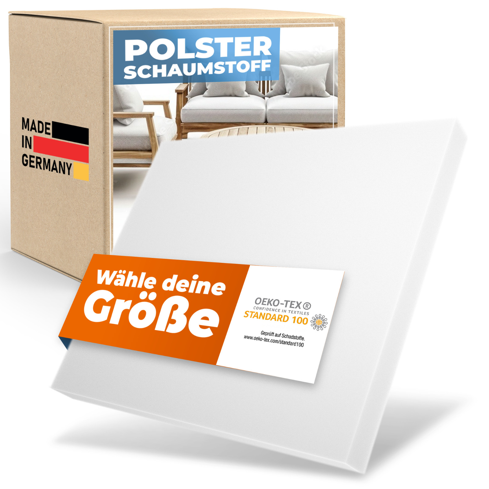 Schaumstoff Zuschnitt | Polster Schaumstoff | Riesen Größenauswahl | RG 3555