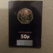 2019 Kew Gardens 50p Blue Carded Coin Change Checker Brilliant Uncirculated