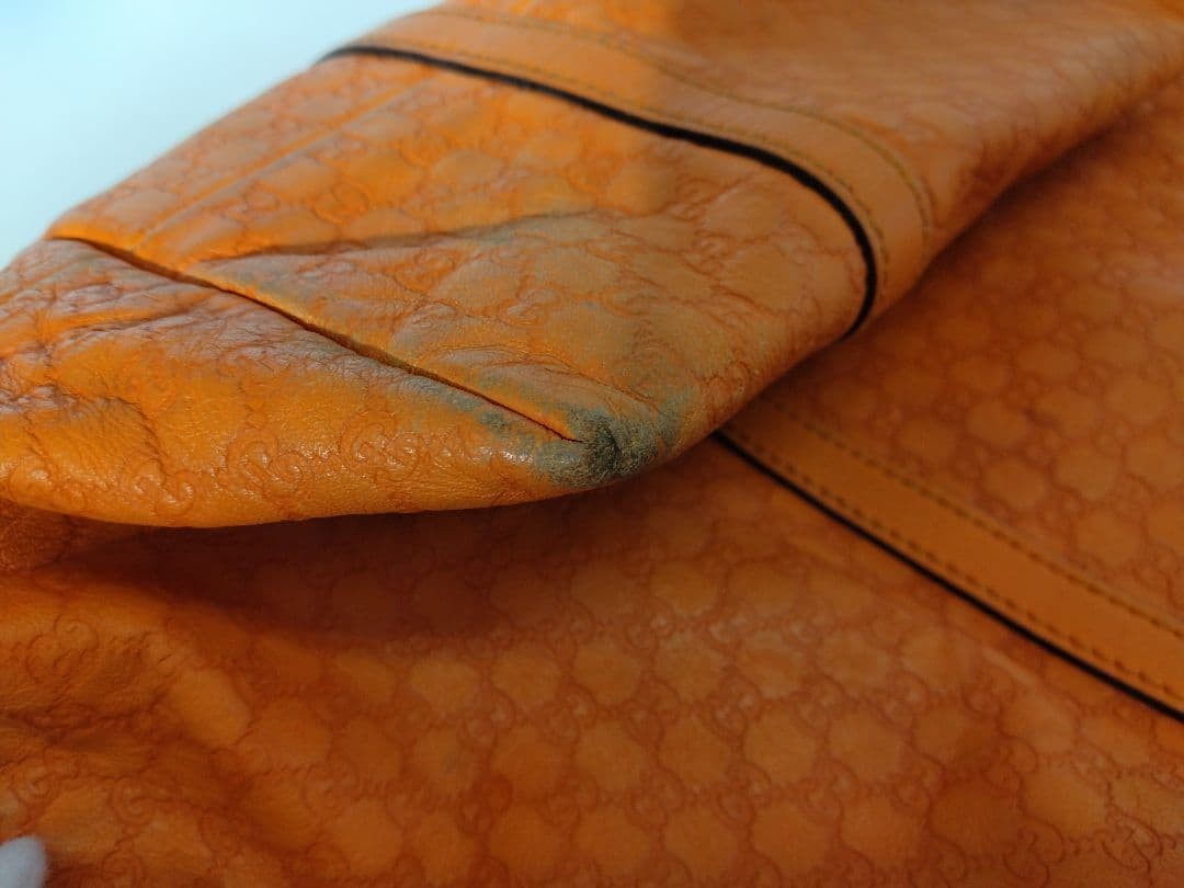 GUCCI Micro Guccissima Tote Bag Leather Orange B condition thumbnail 12