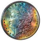1880-S NGC MS63* STAR MORGAN $ - STRONG COLORFUL- RAINBOW TONED (VIDEO)