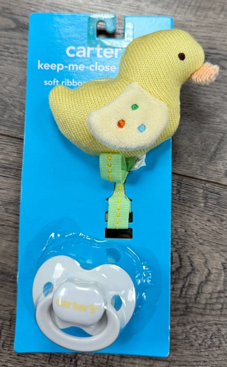 Baby Girl Boy New Vintage Carter's 2pc Yellow Duck Pacifier & Holder
Opens in a new window or tab