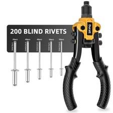 Rivet , 1/4 Pop Rivet Kit with 200 Blind Rivets, 5 Interchangeable Rivet Head...