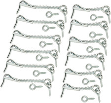 Zinc Plated Wire Gate Hook and Eye Latch with Spring Lock Pack of 12