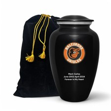 Large Urn for Adult Human Baltimore Orioles Baseball Theme Style,Custom text