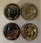 1 X 1957 (P), 1 X 1959 (P), 2 X 1961 (P) Roosevelt Dimes Proof 90% Silver 4 Tota