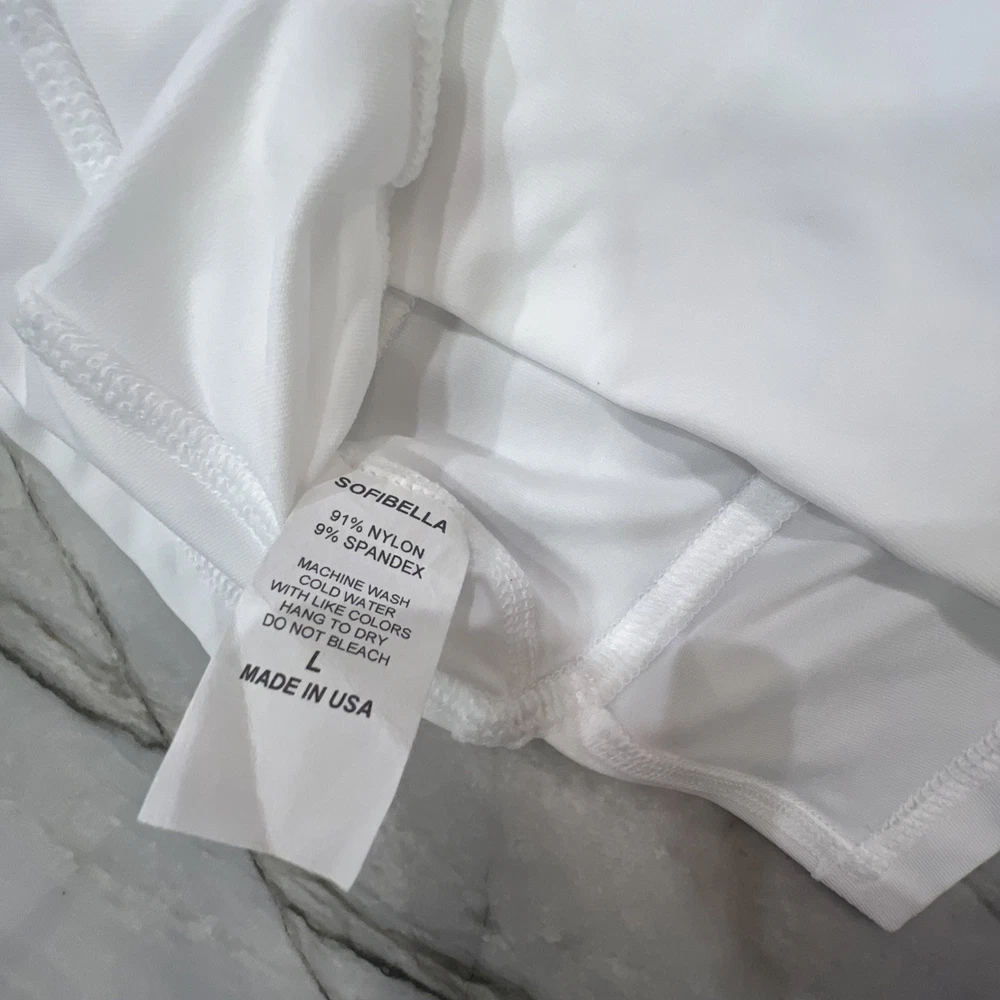 Sofibella 13" White Pleated Golf & Tennis Skort for Women - Size Large NWT $70