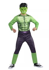 MARVEL The Hulk Avengers Jumpsuit Mask Costume Cosplay Child M 8-10 NEW