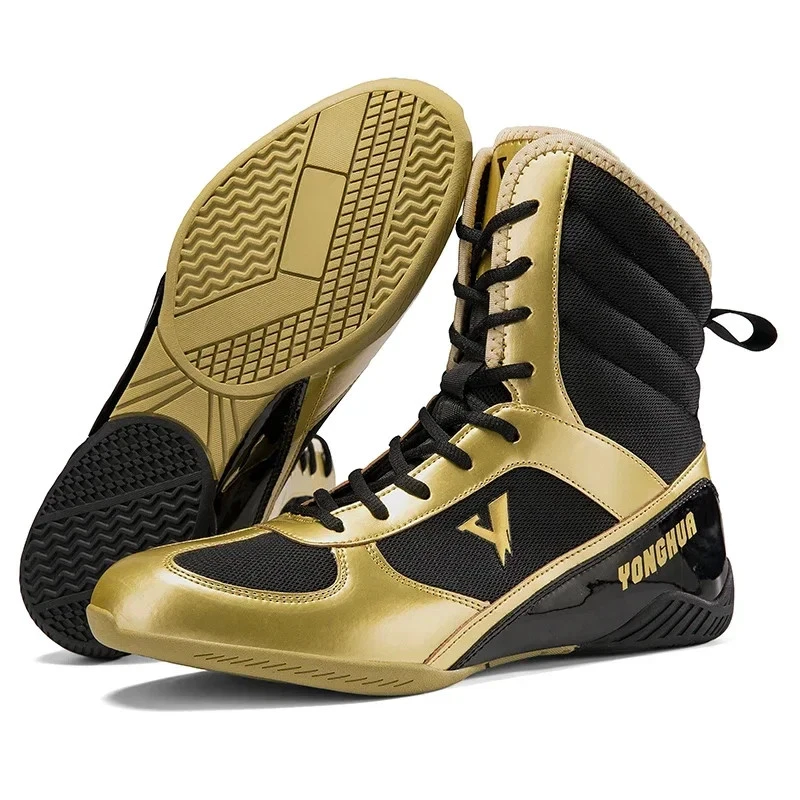 Zapatos de lucha de boxeo de talla grande cómodos para hombre botas de lucha para gimnasio en interiores Foto 2 de 4