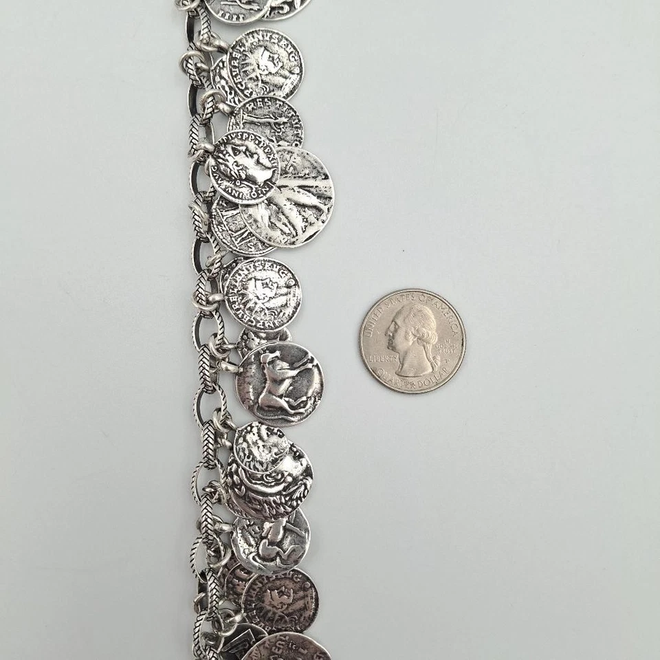 Sutiã Berloque Cha Cha Moeda Romana Oxidada Prata Esterlina 925 Silpada 8" (CP1018171) - Imagem 2 de 4