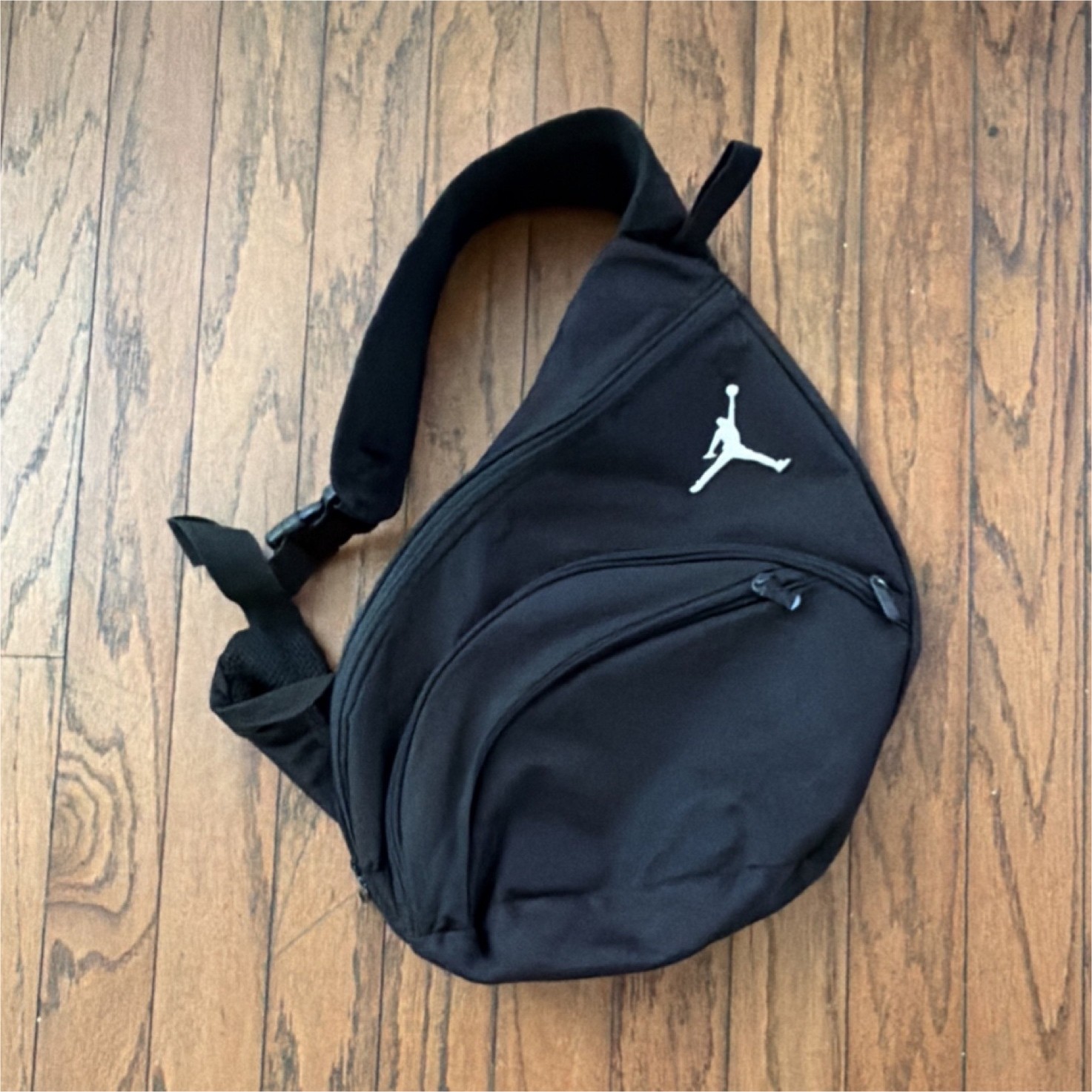 Jordan Jumpman Black Crossbody Sling Bag, Zip Closure, Adjustable Strap