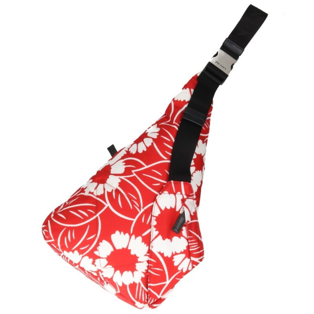 Prada Triangle Plate Hibiscus Pattern Nylon Backp… - image 3