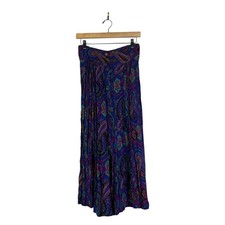 Vintage Paisley High Waist Capris Button Front Boho Hippie Flowy Size 9