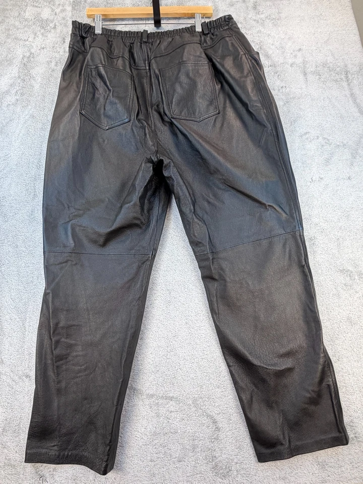 Venezia Vitale 100% Leather Pants Black Lined Women’s Size 18 Vintage Y2K - Image 2 of 4