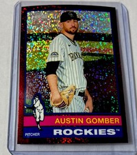 2025 Topps Heritage 437 Austin Gomber Pink Sparkle Refractor Sp