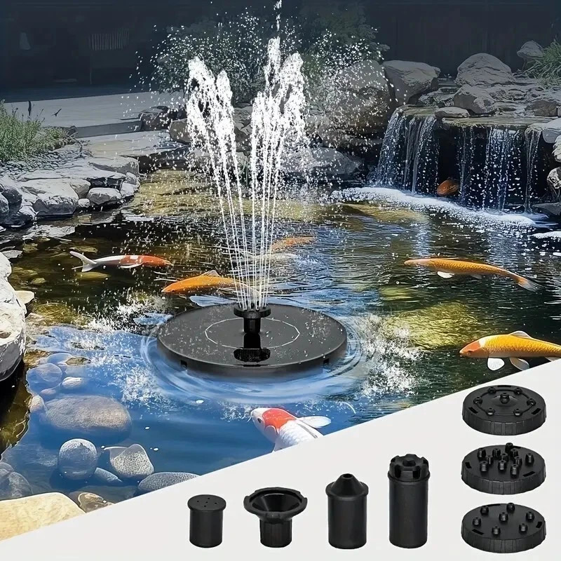 1.4W Solar Power Fountain Pump Bird Bath Floating Water Pump Pond Garden Decor
