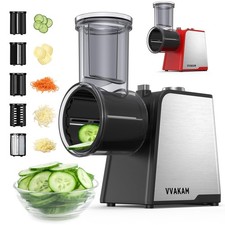 Rallador de queso eléctrico VVAKAM, máquina de ensaladas con motor de 300 W CC, rebanadora eléctrica trituradora...
