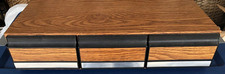 Vtg 25x15 Wood Grain VHS Tape Storage Case Holder 3 Drawers Holds 36 VCR Tapes