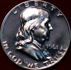 Uncirculated Proof 1961 Philadelphia Mint Silver Franklin Half — photo 1