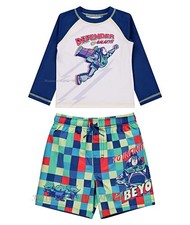 Toy Story Buzz Lightyear Niños Traje de Baño Bañador Protector contra Erupciones Camisa Conjunto Talla 6 7