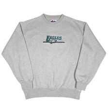 Vtg Philadelphia Eagles Mens 90s Sweatshirt Gray Medium Embroidered Majestic NFL