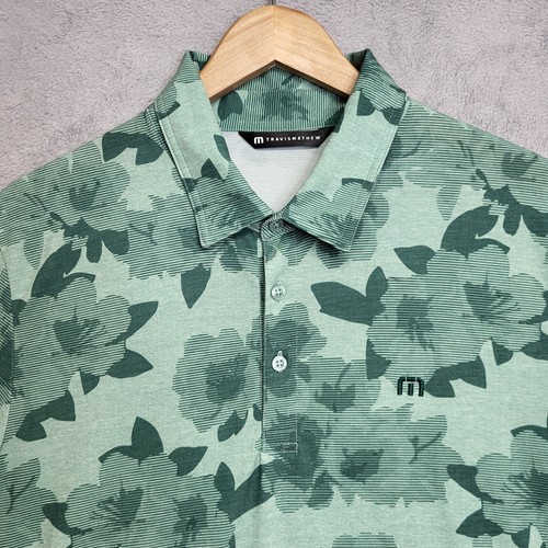 Travis Mathew Shirt Mens Large Beryl Green Standing Invite Polo Golf Casual - Picture 2 of 9