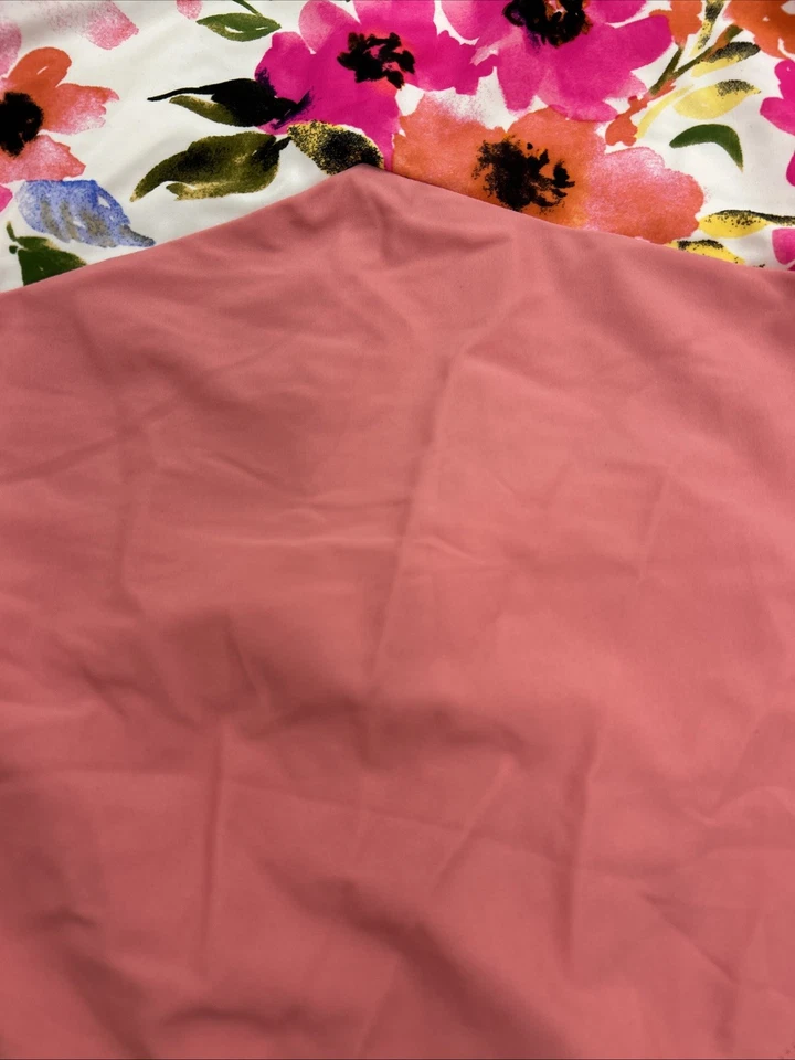 TRAJE DE BAÑO CORAL REEF 1 PIEZA ROSA FLORAL/SANDÍA TALLA L 12/14 NUEVO SIN ETIQUETAS ❤️ Foto 3 de 4