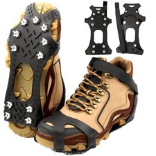 Ice Cleats for Shoes and Boots,Silicone Crampons,11 Stainless Shoe Spikes for...