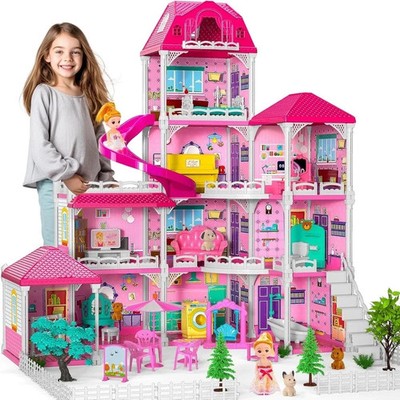 Barbie Dreamhouse, Pieces, Pool Party Doll House with 3 Story Slide
